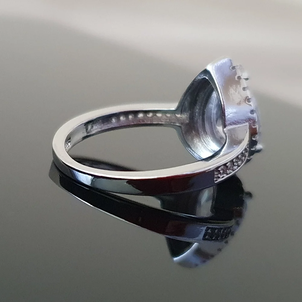 New Charm Silver Tear Drop White Diamond Ring - Picture 2 of 3